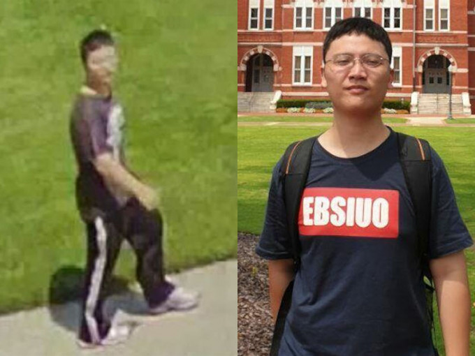 美國台灣留學生賴致愷失蹤17日，警公開最後出現畫面（左圖）。（網圖）