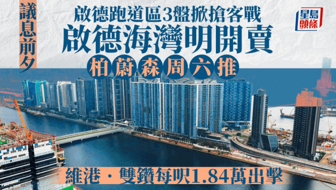 启德跑道区3盘掀抢客战 启德海湾明开卖 柏蔚森周六推 维港‧双钻每尺1.84万出击