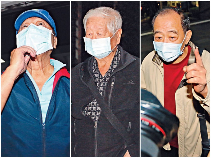 其中3名被起诉的台湾军情局退役将校，周天慈（左）、岳志忠（中）及张超然（右）。