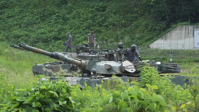 美韓兩軍周一展開「乙支自由護盾」聯合軍演。AP資料圖
