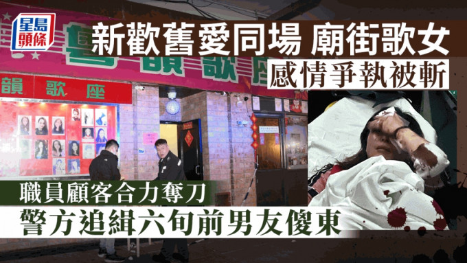 庙街歌女被斩伤，警方追缉其前男友惾东。