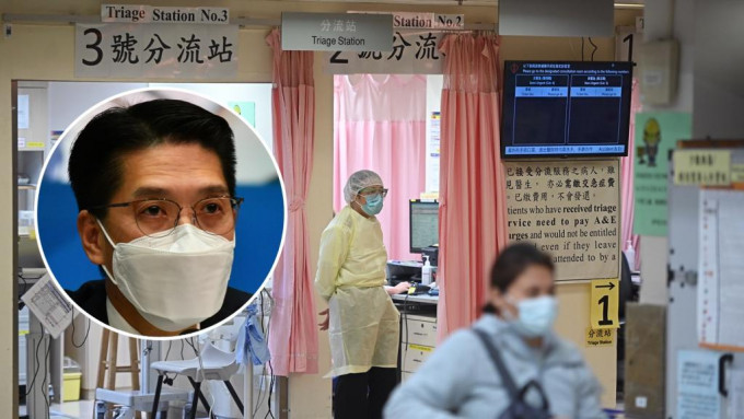 醫院管理局總行政經理劉家獻（小圖）表示，局方已在急症室設立分流檢測站，盡快核實檢測結果。資料圖片