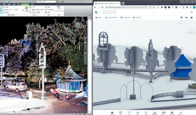 AI实时立体建模技术所制作的3D图像，可以和建筑物的图则互相比较，以检查施工的进度。