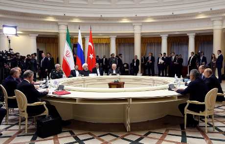 俄罗斯、伊朗和土耳其领袖今天集会讨论叙利亚政治解决的方式。AP