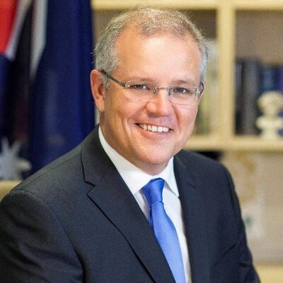 财政部长莫里森，后者成为自由党新党魁及澳洲新总理。 （网图）