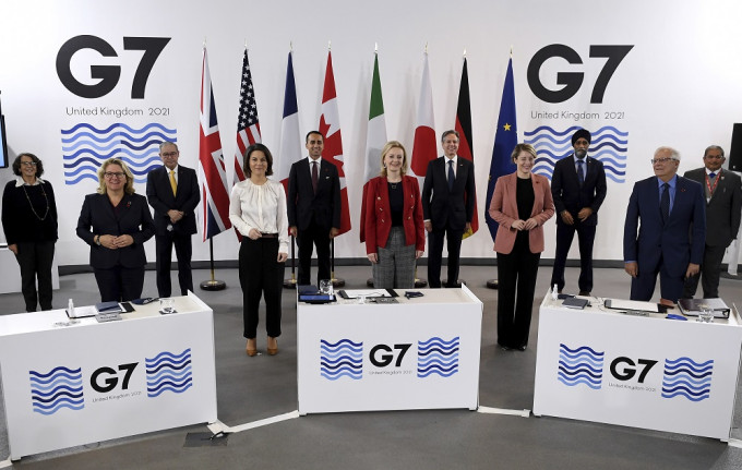 G7外长警告俄罗斯，若攻击乌克兰将遭严重后果。AP图片