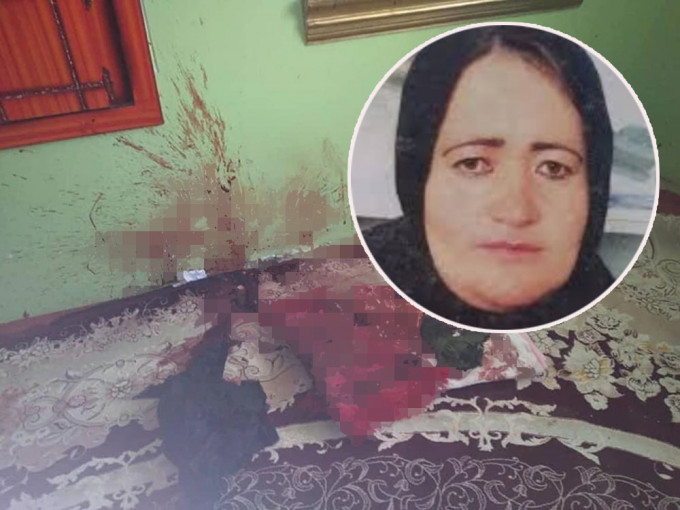 据报，塔利班当着丈夫儿子面前枪杀怀孕女警，并毁其容貌。网图