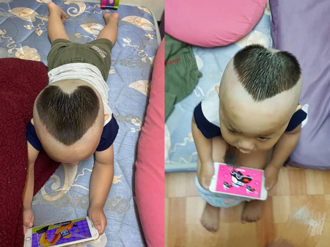 台灣一位媽媽在討論區分享丈夫躲浴室為子換新髮型，表示非常崩潰。(網圖)