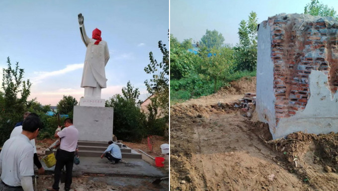 山東省臨沂市郯城縣毛主席塑像被盜。紅歌會網