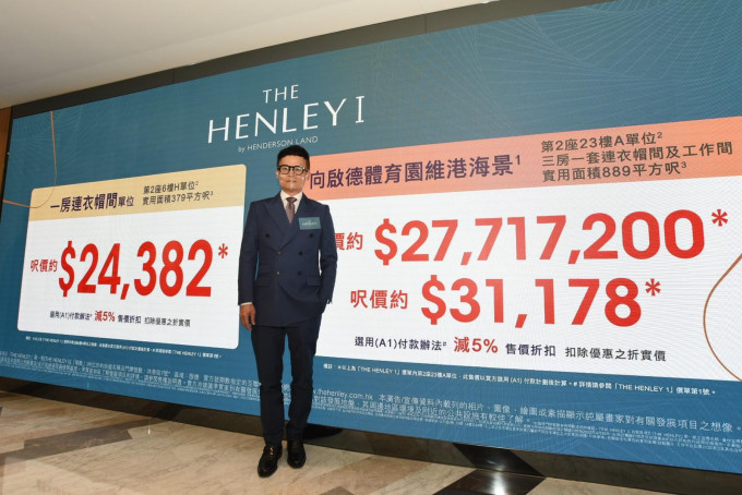 THE HENLEY开价，折实每尺2.64万。