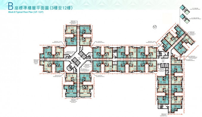 B座樓層平面圖。