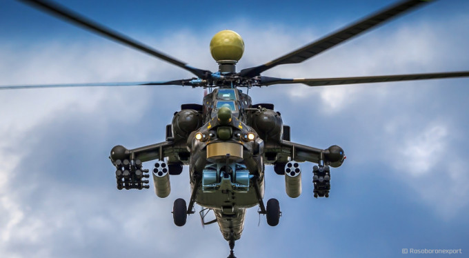 外形兇猛的Mi-28攻擊直升機。