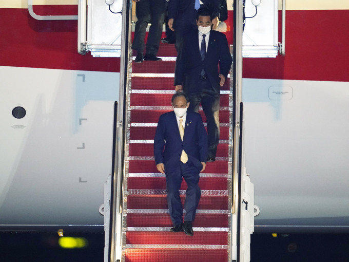 菅義偉已經抵達美國華盛頓。AP圖片
