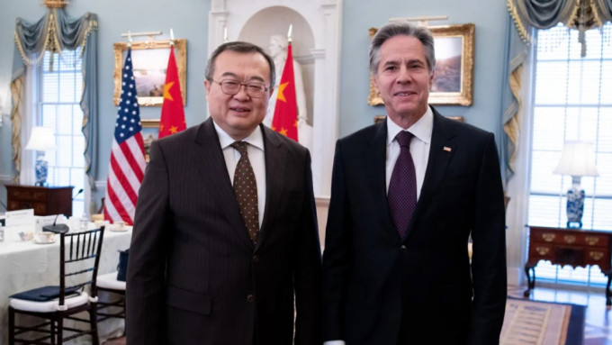 劉建超早前訪美時，與美國國務卿布林肯會面。新華社