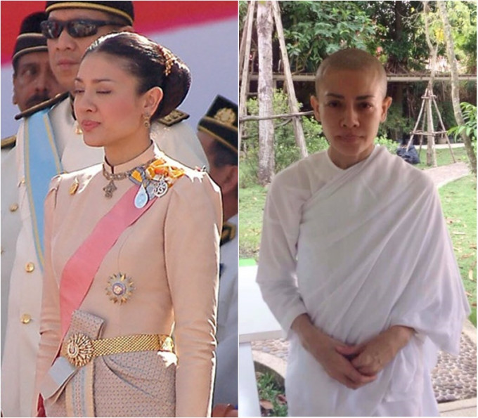 泰國廢妃西拉米削髮為尼在寺院念經種菜。網上圖片