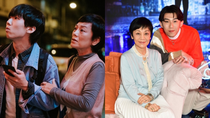 张艾嘉和周汉宁为新戏《灯火阑珊》宣传。