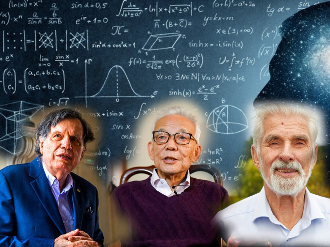 （左起）意大利科學家Giorgio Parisi、日本科學家真鍋淑郎及德國科學家Klaus Hasselmann。