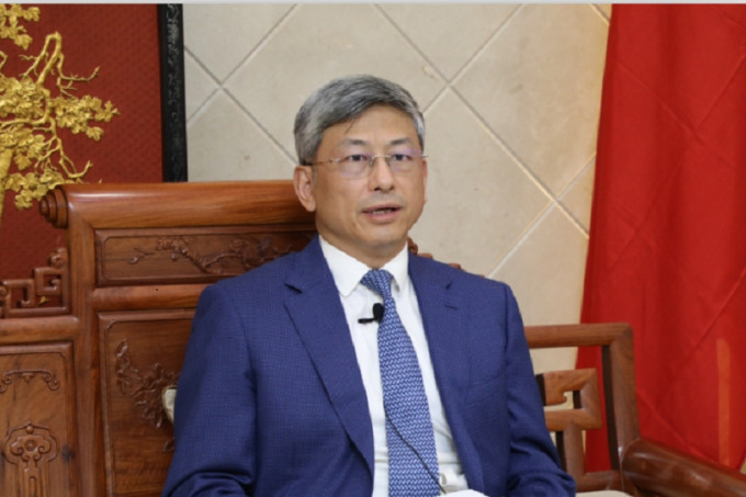 中國大使陳海籲緬甸各方克制勿使用暴力。使館圖片