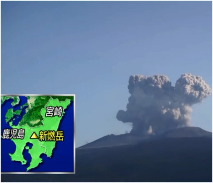 火山灰甚至噴至距離10公里之遙的宮崎縣。NHK