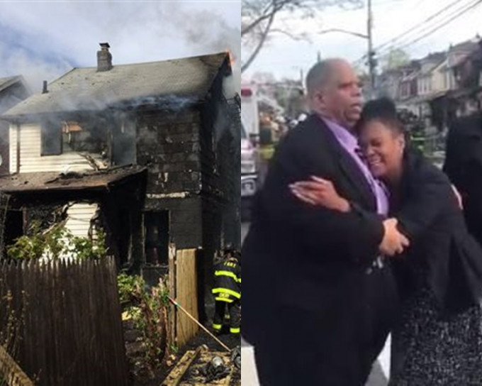 美國紐約有住宅大火，三名小童活活燒死。網上圖片