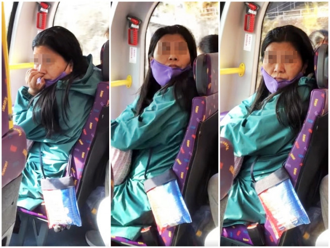 早前有网民在巴士上发现有女子无戴好口罩，而且屡劝不听。影片截图