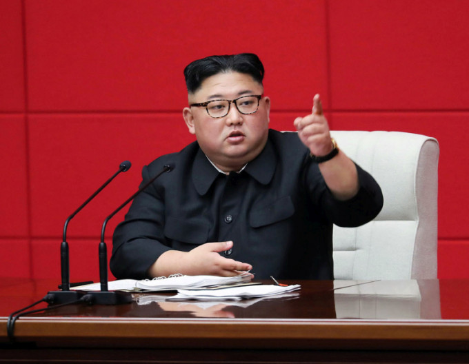 金正恩强调北韩要在经济上自力更生向敌对势力予以回击。AP