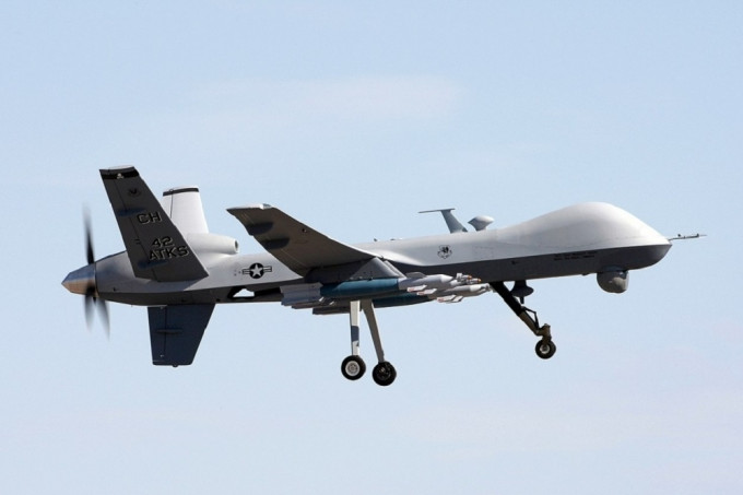 遭也门胡塞武装击落的美军MQ-9无人机，造价逾2.3亿。网上图片