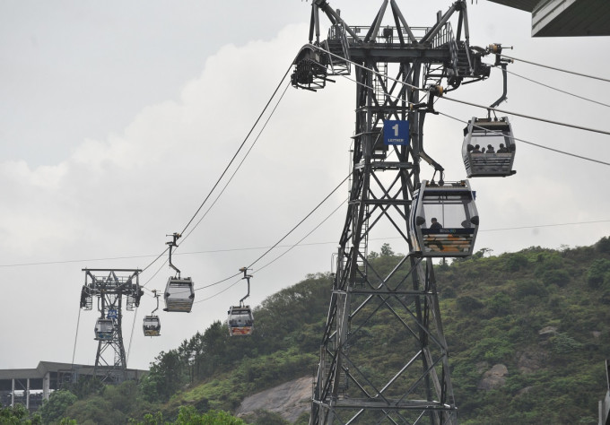 昂坪360雷電影響一度暫停登車。資料圖片