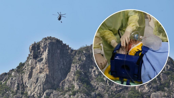一名男子在狮子山攀山期间，怀疑失足跌落30至40米山崖，头部受伤昏迷送院。
