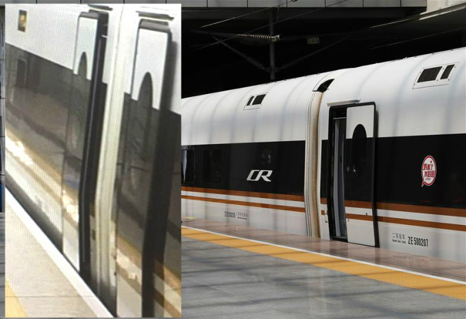 復興號列車（右新華社資料圖片）；涉事列車（左圖）