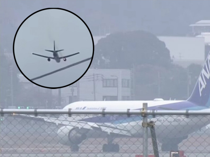 一架全日空班机起飞不久后发动机起火，机长靠单个发动机折返福冈机场。（网图）
