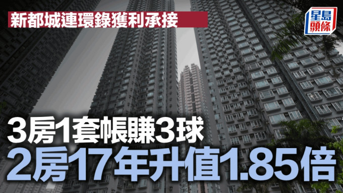 新都城連環錄獲利承接 3房1套帳賺3球 2房17年升值1.85倍