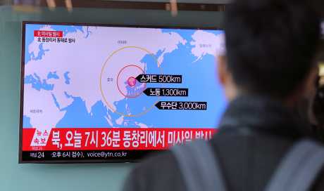 联合国今天谴责北韩再次发射弹道飞弹。AP