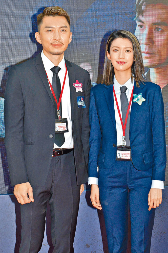 袁伟豪、蔡思贝昨日齐为新剧《廉政行动2022》宣传。