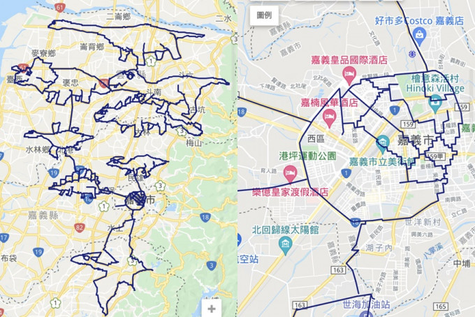 单车男在Google Maps勾出9只恐龙。fb