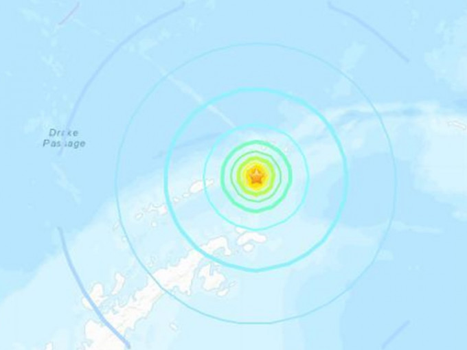 南設德蘭群島7級地震。網圖