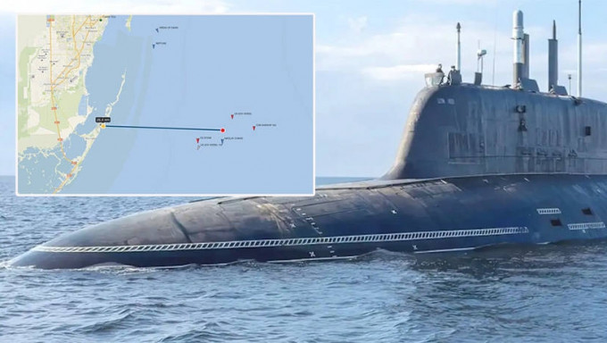 俄罗斯「喀山」号核攻击潜艇及相关舰队，逼近佛罗里达。