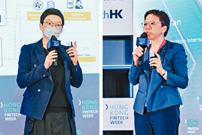 STP Platform總監霍露明博士（左)、微眾銀行董事總經理殷玉萍（右)。