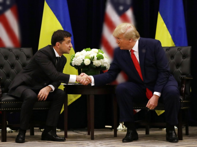 特朗普表示，乐见乌克兰总统泽连斯基访问白宫。　AP
