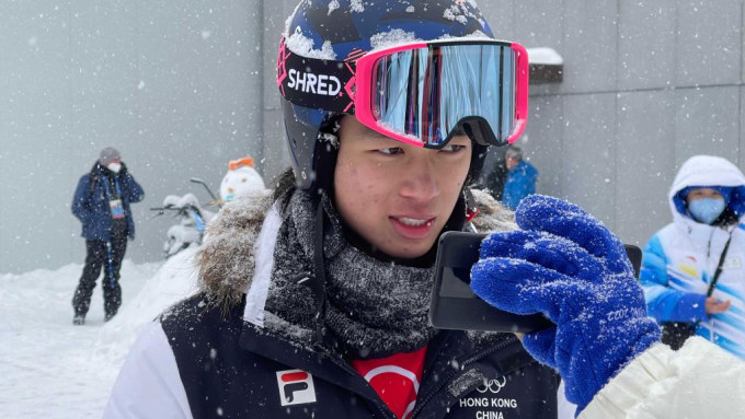 翁厚全未能完成高山滑雪男子回转赛。 港协暨奥委会图片