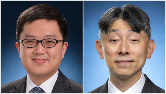 行政长官私人秘书蔡杰铭(左)，将会接替郑锺伟出任行政长官办公室常任秘书长。