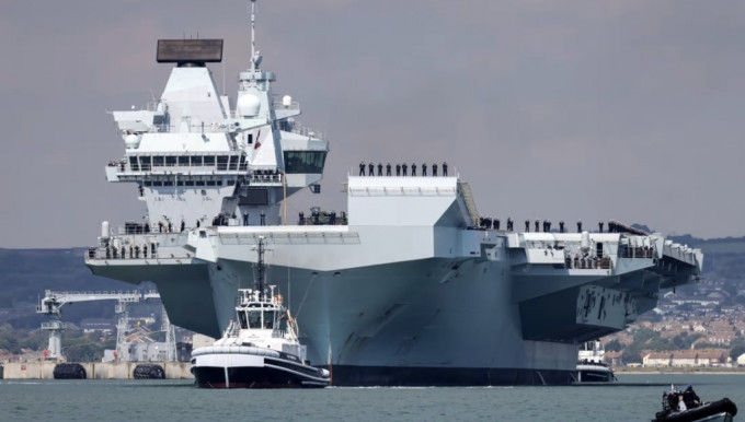 2019年正式服役時的英國「威爾斯親王」號航母。