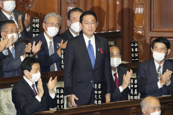 岸田文雄當選為第100任日本首相。AP圖片