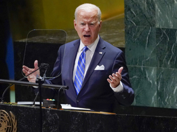 美国总统拜登发表首次联合国大会演说。AP图片