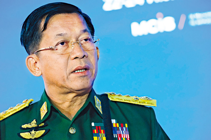 ■缅甸军方领袖敏昂莱。