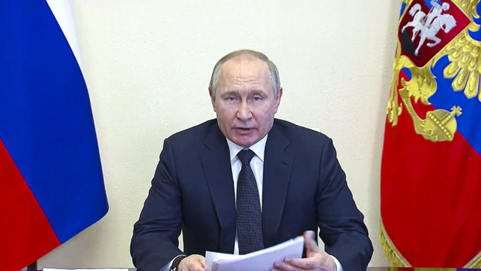 普京發表電視講話，指絕不允許烏克蘭變成威脅俄羅斯的「跳板」。AP