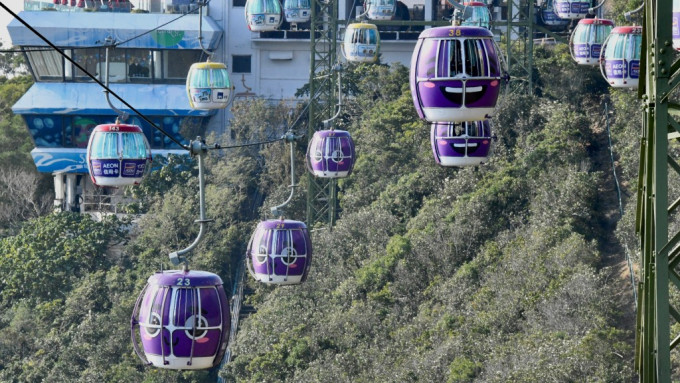 西區警區為六部海洋公園纜車及一部纜車模型披上「提子」的外貌