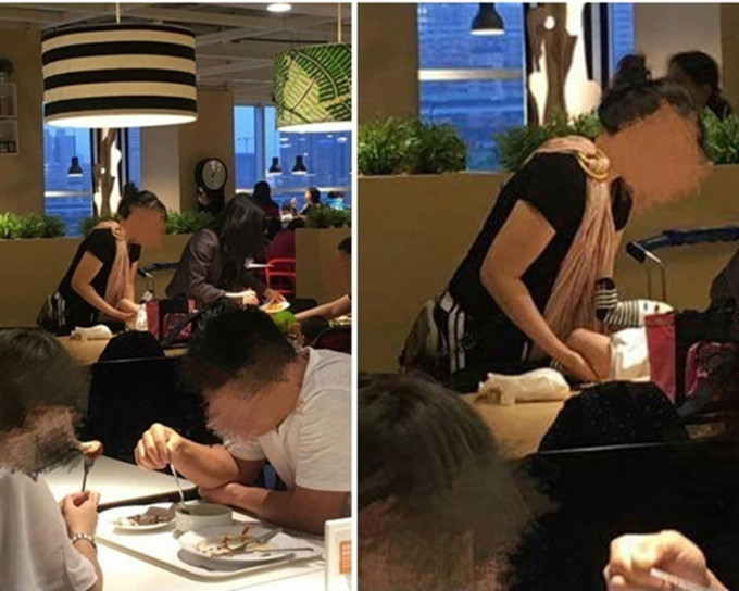 照片所見這位媽媽直接在餐桌上當場換尿布。圖：爆怨公社fb