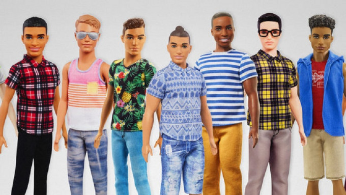 新版本Ken有7种肤色、9种发型、3种体型。