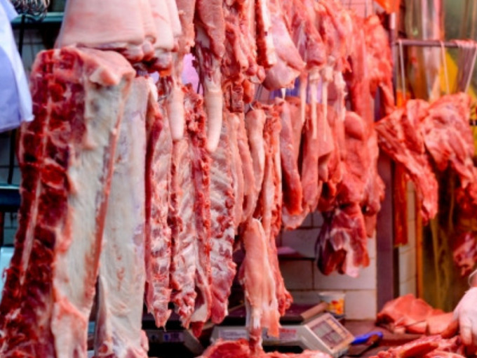 跑马地粮食店新鲜猪肉被验出二氧化硫。图片并非涉事肉档。资料图片